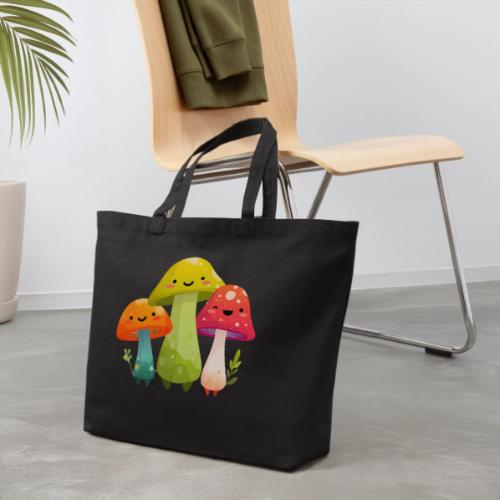 Trio of Happy Mushrooms - Eco-Friendly Cotton Tote