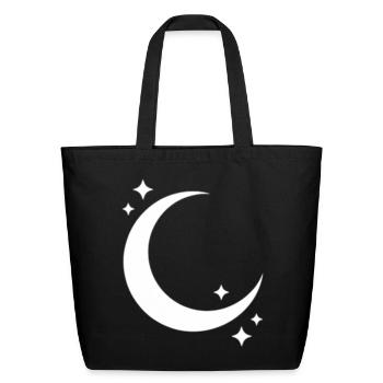 Minimal Half Moon Aesthetic Design - Eco-Friendly Cotton Tote - black - Front