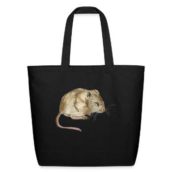Watercolor mouse cute mouse drawing gifts - Eco-Friendly Cotton Tote - black - Front