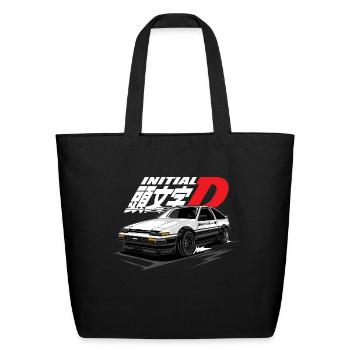 Toyota AE86 Drifter Shirt Design - Eco-Friendly Cotton Tote - black - Front