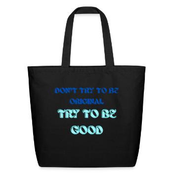 Inspiration typographique, - Sac fourre-tout en coton naturel - noir - Devant