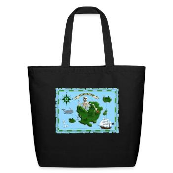 Treasure map - Eco-Friendly Cotton Tote - black - Front