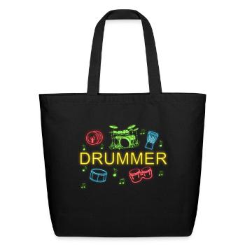 Drummer Drummer Musician Drumsticks - Eco-Friendly Cotton Tote - black - Front