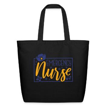 Emergency Nurse ER Room and Hospital Nurse 2 - Eco-Friendly Cotton Tote - black - Front