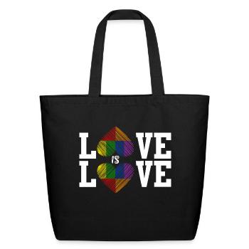 LOVE IS LOVE - Eco-Friendly Cotton Tote - black - Front