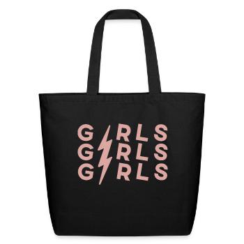 Girls Girls Girls cute - Eco-Friendly Cotton Tote - black - Front