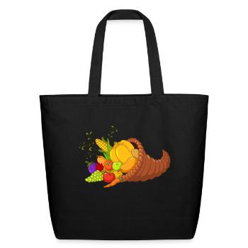 Horn Of Plenty - Eco-Friendly Cotton Tote - black - Front