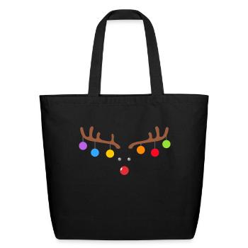 Reindeer Christmas ornament - Eco-Friendly Cotton Tote - black - Front