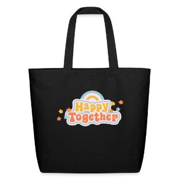 Happy Together - Eco-Friendly Cotton Tote - black - Front