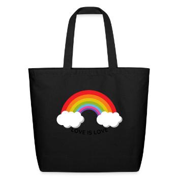 Love Has No Boundaries Love Is Love - Eco-Friendly Cotton Tote - black - Front