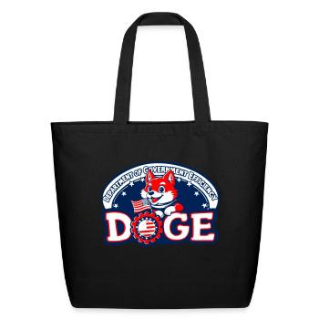 Department of Government Efficiency DOGE Dog - Eco-Friendly Cotton Tote - black - Front