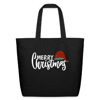Merry Christmas - Eco-Friendly Cotton Tote - black - Front