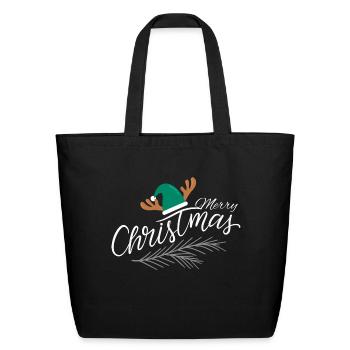 Merry Christmas - Eco-Friendly Cotton Tote - black - Front