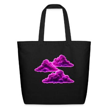 Electric Neon Purple Clouds - Eco-Friendly Cotton Tote - black - Front