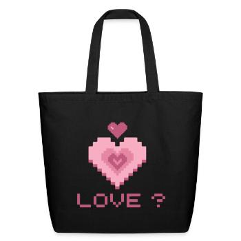 Love - Eco-Friendly Cotton Tote - black - Front