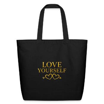 Aime toi toi-même - Sac fourre-tout en coton naturel - noir - Devant