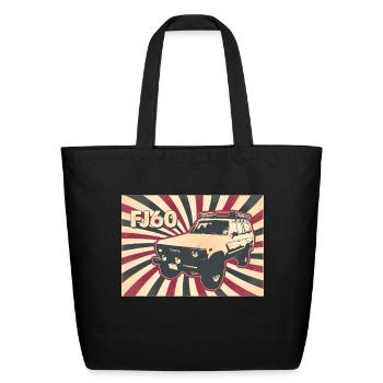 Vintage FJ60 Poster Tee - Eco-Friendly Cotton Tote - black - Front