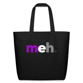 Asexual T-shirt. Meh. Asexual Pride. - Eco-Friendly Cotton Tote - black - Front