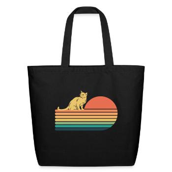 Russian Blue Cat Retro Vintage - Eco-Friendly Cotton Tote - black - Front