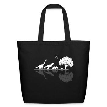 Dinosaurs Prehistoric Kids Or Adults Dino Gift - Eco-Friendly Cotton Tote - black - Front