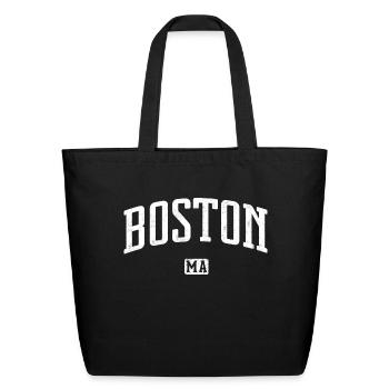 Boston Massachusetts - Eco-Friendly Cotton Tote - black - Front