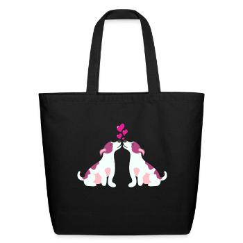 pet falling - Eco-Friendly Cotton Tote - black - Front