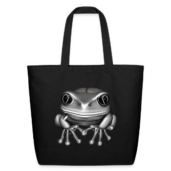 cute frog original - Eco-Friendly Cotton Tote - black - Front