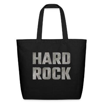 HARD ROCK word with grunge texture - Eco-Friendly Cotton Tote - black - Front