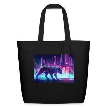 Futuristic Tiger - Eco-Friendly Cotton Tote - black - Front