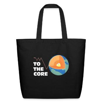 Earth Core An Open Earth Illustration With The - Eco-Friendly Cotton Tote - black - Front