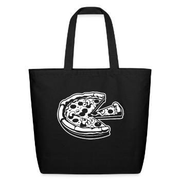 Pizza Slice Pizzeria - Eco-Friendly Cotton Tote - black - Front