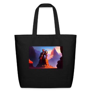 Khorne statue in the depths of the grand canyon - Eco-Friendly Cotton Tote - black - Front
