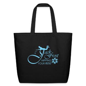 Jack Frost Typography Design - Eco-Friendly Cotton Tote - black - Front
