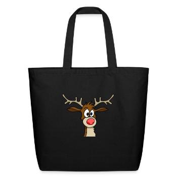 reindeer - Eco-Friendly Cotton Tote - black - Front