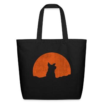 Dog and Sunset - Eco-Friendly Cotton Tote - black - Front