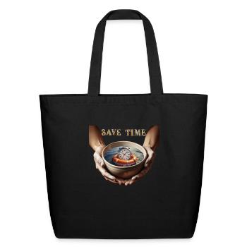 Time is a Limited Resource - Eco-Friendly Cotton Tote - black - Front