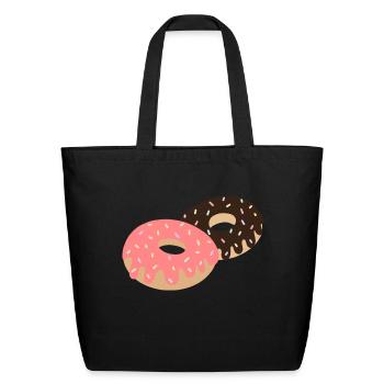 frosted donuts - Eco-Friendly Cotton Tote - black - Front