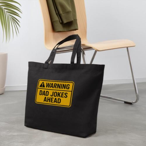 Fathers Day Gift Warning Dad Jokes Ahead T-Shirt - Eco-Friendly Cotton Tote