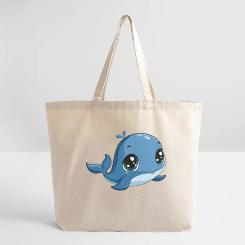Smiling Blue Baby Whale - Eco-Friendly Cotton Tote