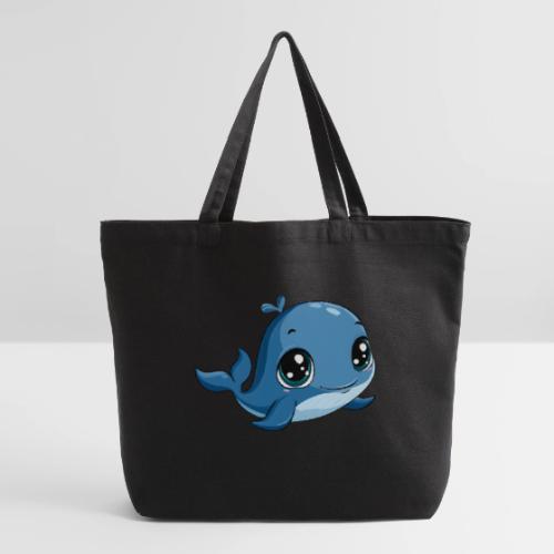 Smiling Blue Baby Whale - Eco-Friendly Cotton Tote