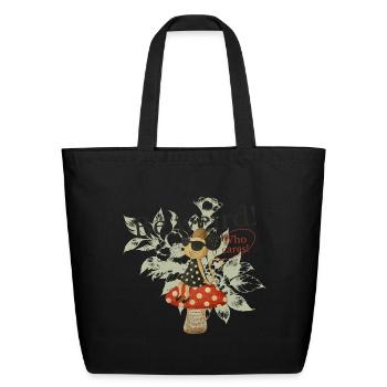 Be Weird Mushroom Girl - Sac fourre-tout en coton naturel - noir - Devant