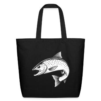 Speckled Trout Sketch - Eco-Friendly Cotton Tote - black - Front