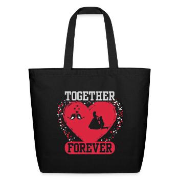 Together Forever Heart Dance Silhouette - Eco-Friendly Cotton Tote - black - Front
