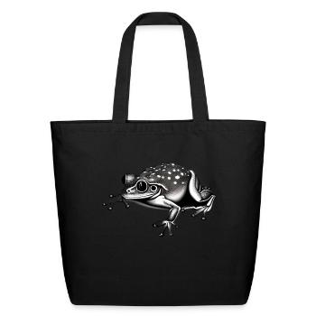 cute frog original - Eco-Friendly Cotton Tote - black - Front