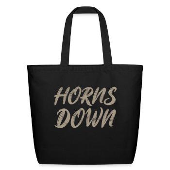 Horns Down - Eco-Friendly Cotton Tote - black - Front