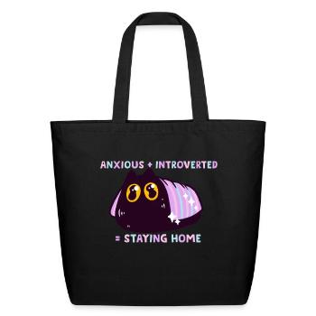 Anxious Introverted - Eco-Friendly Cotton Tote - black - Front