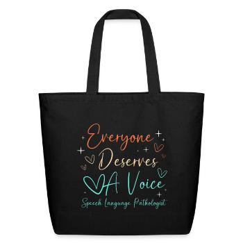 Speech Language Pathologist - Eco-Friendly Cotton Tote - black - Front