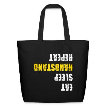 Restart in Bold Distressed Yellow - Eco-Friendly Cotton Tote - black - Front