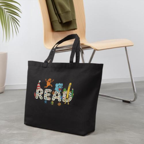 Whimsical READ Kids Cartoon - Eco-Friendly Cotton Tote