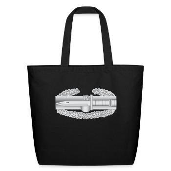 Combat Action Badge - Eco-Friendly Cotton Tote - black - Front